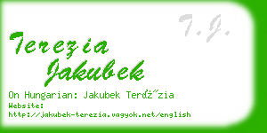 terezia jakubek business card